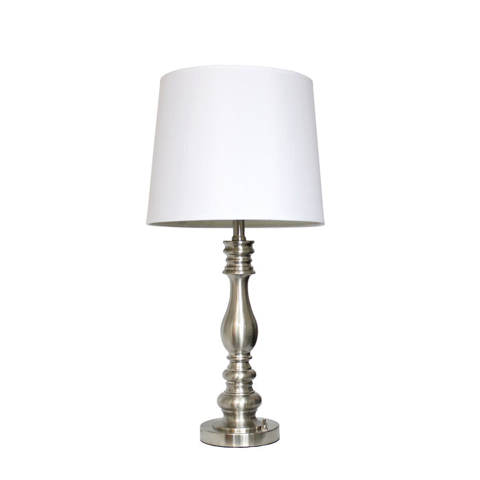 Elegant Designs Brushed Steel Three Pack Lamp Set (2 Table Lamps, 1 Floor Lamp)
