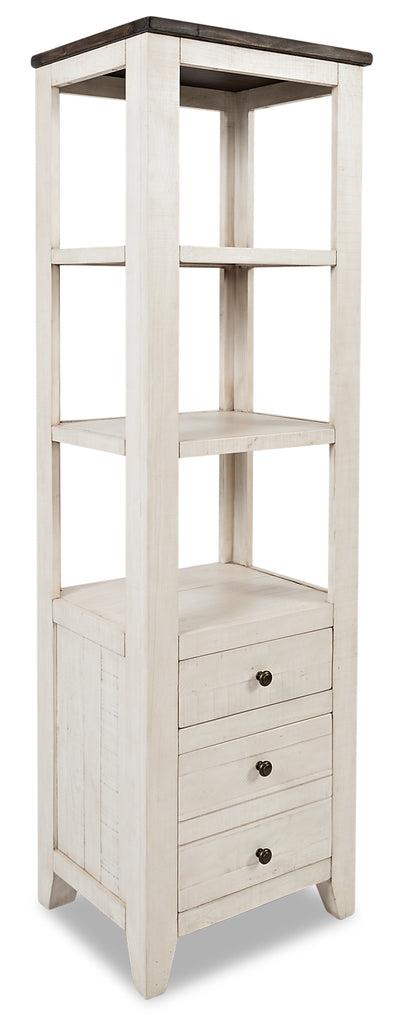 Madison Bookcase Pier – White - {Rustic}, {Modern}, {Contemporary} style Storage Pier in White {Reclaimed Wood}