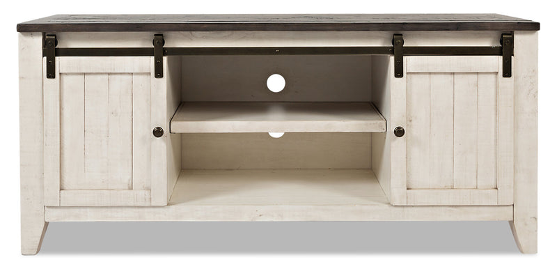 Madison 60\" Rustic TV Stand with Storage and Cable Management for TVs up to 65\"- White