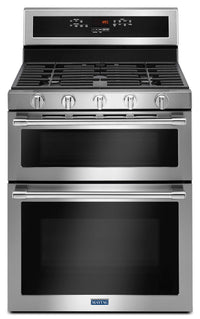 Maytag 6 Cu. Ft. Gas Range with Self-Clean and Double Oven - Fingerprint Resistant Stainless Steel -…