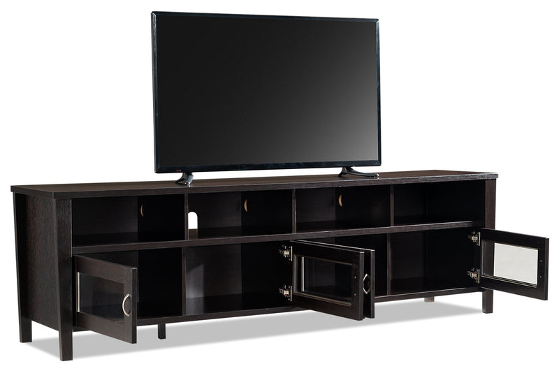 Palmer 80\" TV Stand with Storage and Cable Management for TVs up to 90\"- Reddish Brown