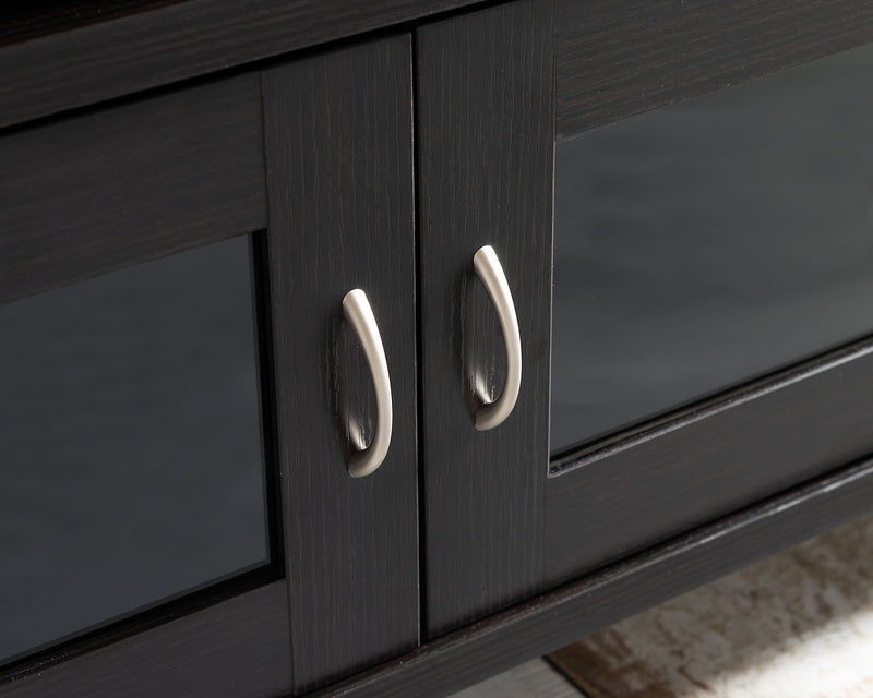 Palmer 80\" TV Stand with Storage and Cable Management for TVs up to 90\"- Reddish Brown