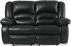 Toreno 64\" Genuine Leather Reclining Loveseat - Black