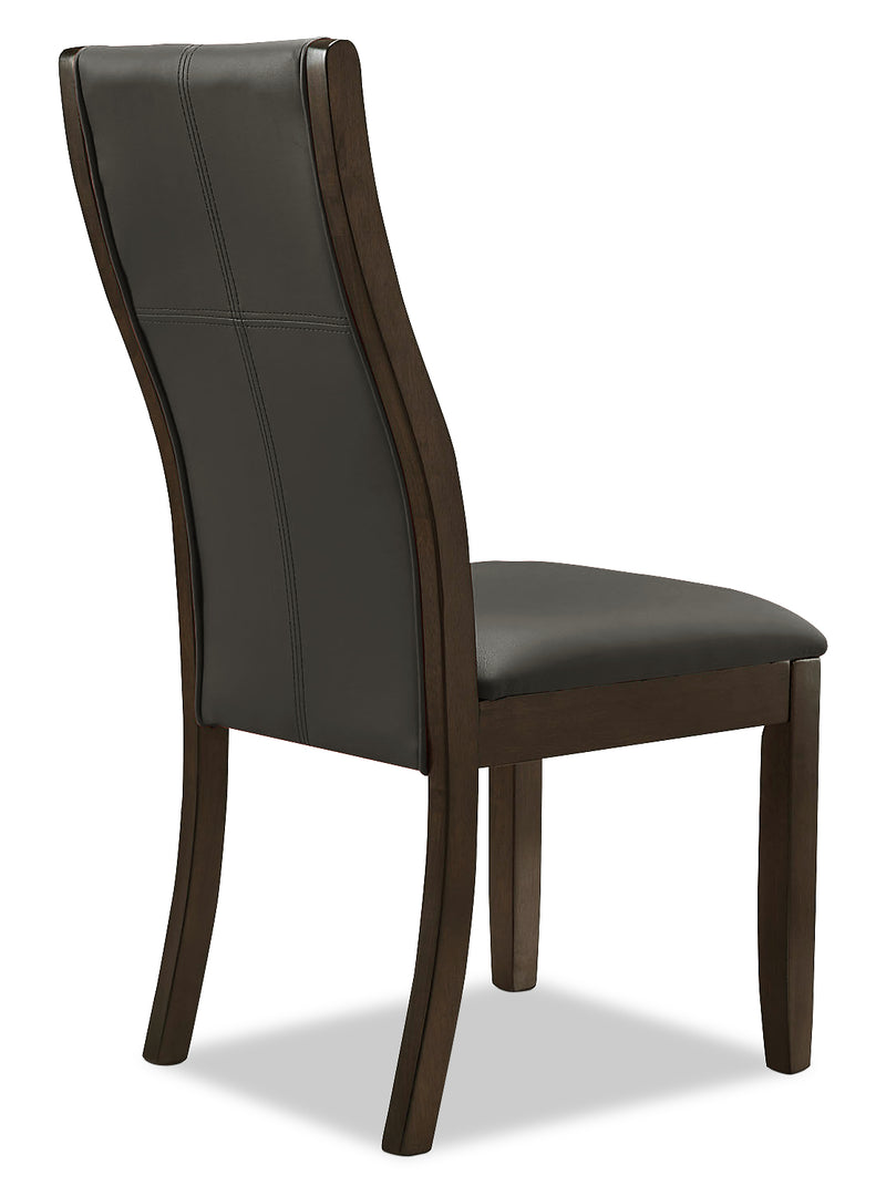 Tyler Dining Chair with VeganLeather Fabric, Wood Grey The Brick