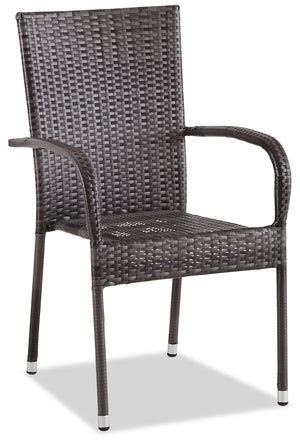 Vallarta Outdoor Patio Chair - Hand-Woven Resin Wicker, UV & Weather Resistant - Grey