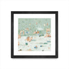 \"Summer Confetti I\" Matted and Framed Black 36x36 Wall Art