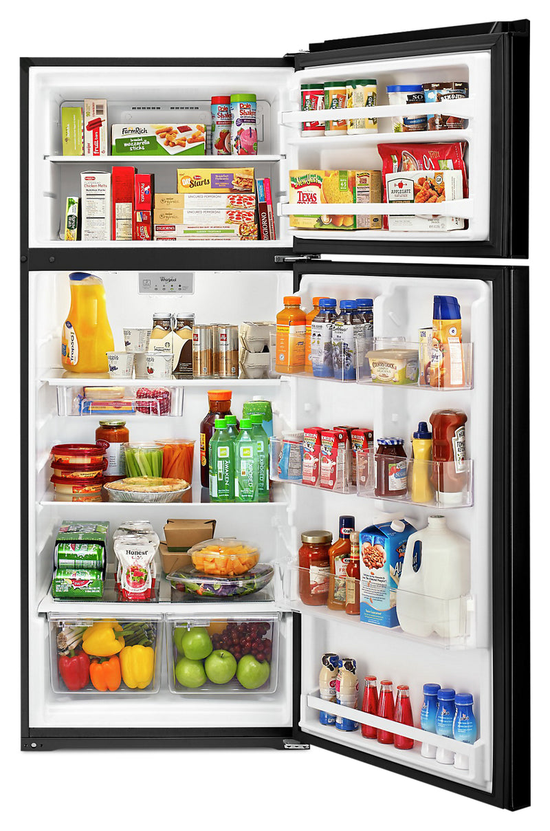 Whirlpool 28" 18 Cu. Ft. TopMount Refrigerator Black WRT518SZFB The Brick