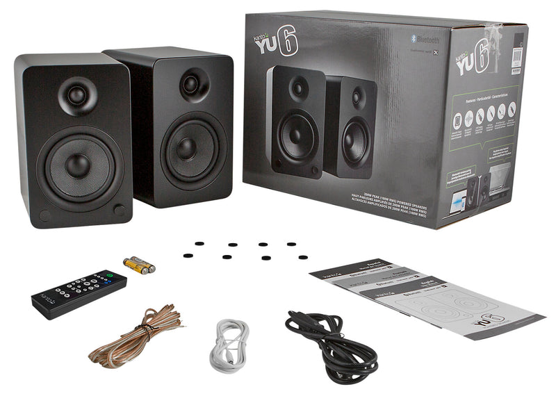 Kanto YU6 Powered Bluetooth Bookshelf Speakers with Phono Preamp for Turntable - YU6MB