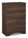 Aida Bedroom Chest of Drawers, 4-Drawer, 28\"W x 37.3\"H, Made in Canada - Brown