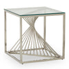 Andreas 22\" Modern Glass Top End Table - Silver with Chrome Metal Base