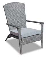 Bali Outdoor Patio Chair -  Hand-Woven Resin Wicker, UV & Weather Resistant - Grey