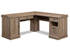 Barrister Lane 68.88\" Corner L-Shaped Office Desk with 3-Drawers & Cabinet - Salt Oak