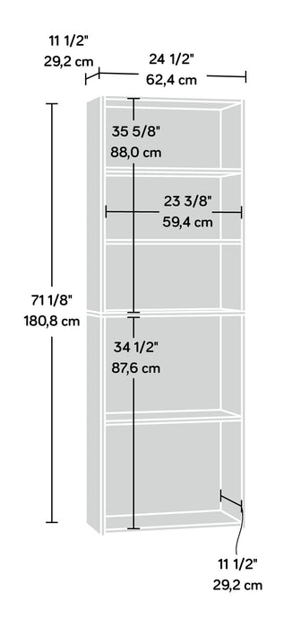 Boston 24.75\" 5-Shelf Bookcase - White