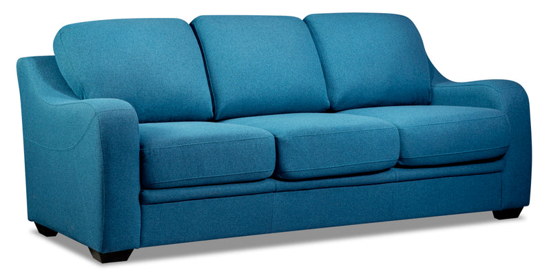 The brick shop blue sofa