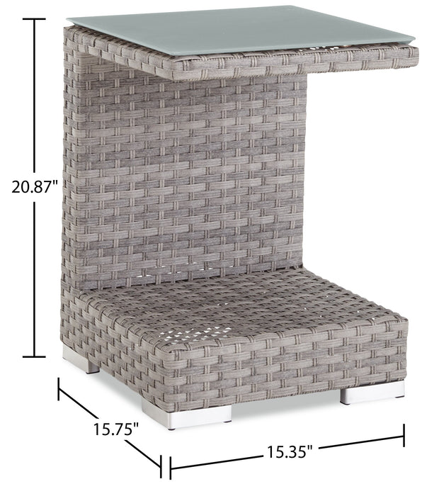 Bermuda 6-Piece Canopy Outdoor Patio Conversation Set - Hand-Woven Resin Wicker, UV & Weather Resistant - Grey