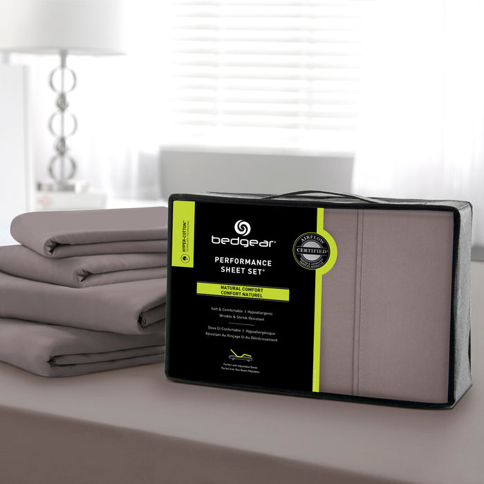 BEDGEAR Hyper-Cotton™ 3-Piece Twin Sheet Set - Grey
