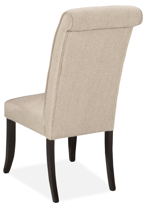 Tripton Dining Chair with Linen-Look Fabric, Button Tufted - Taupe