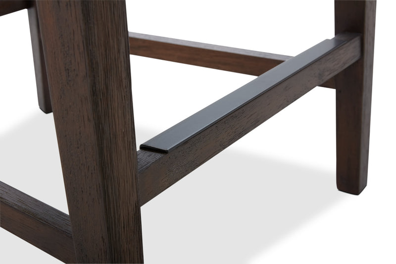 Quinn Counter-Height Stool with Vegan Leather Fabric - Brown