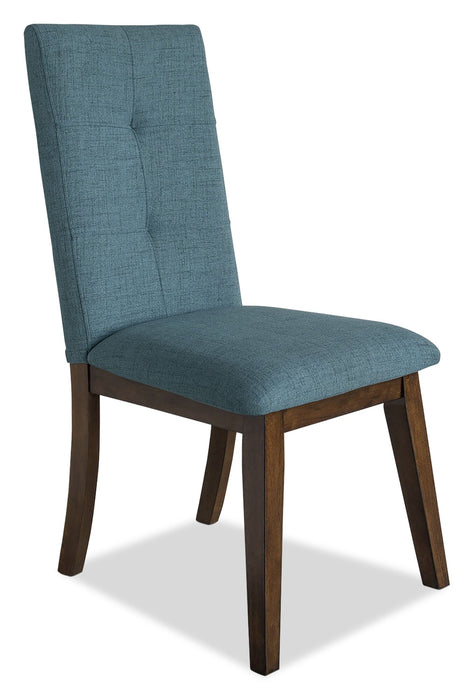 Chelsea Dining Chair with Linen-Look Fabric - Aqua Blue
