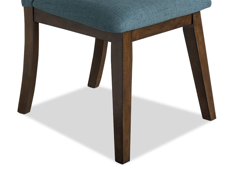 Chelsea Dining Chair with Linen-Look Fabric - Aqua Blue