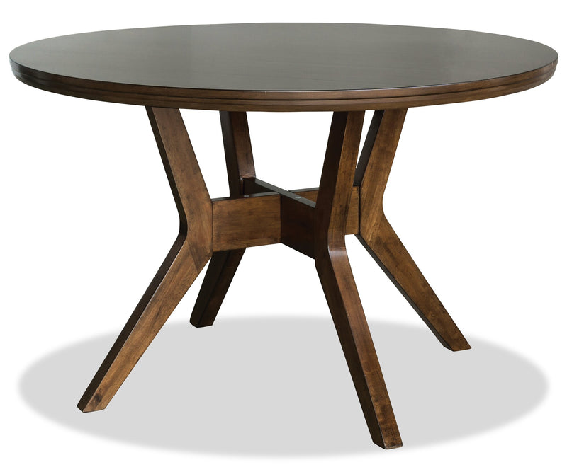 Chelsea Dining Table, 48"W Round - Walnut Brown - The Brick