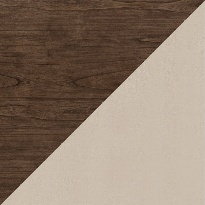 Chelsea 7pc Dining Set with Table & 6 Taupe Chairs, 60\"W - Walnut Brown