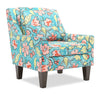 Made in Canada Sofa Lab Customizable Club 29\" Fabric Accent Chair with Wood Legs - Malibu Multicolour