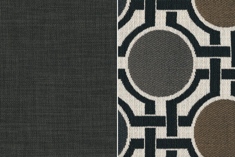 Made in Canada Nina 2-Piece Linen-Look Fabric Reversible Sectional with Accent Pillows - Grey