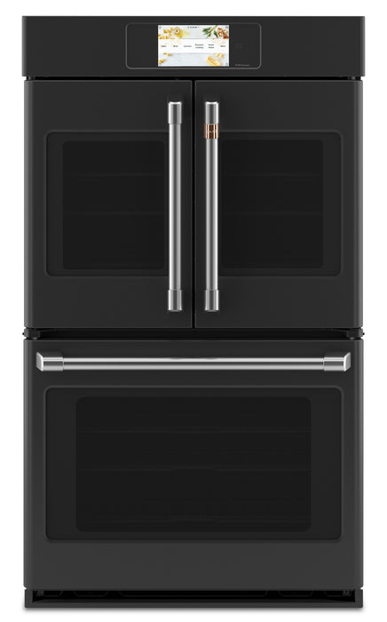 Cafe 30\" 10 Cu. Ft. Electric Double Wall Oven with True European Convection - Matte Black - CTD90FP3ND1