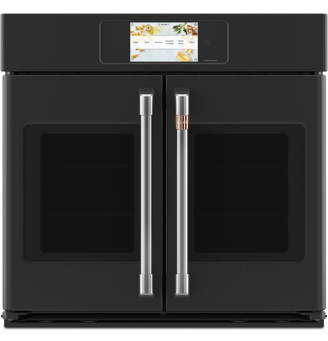 Cafe 30\" 5 Cu. Ft. Electric Wall Oven with True European Convection French Door - Matte Black - CTS90FP3ND1