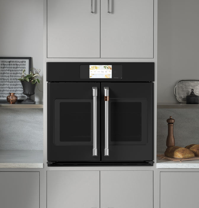 Cafe 30\" 5 Cu. Ft. Electric Wall Oven with True European Convection French Door - Matte Black - CTS90FP3ND1
