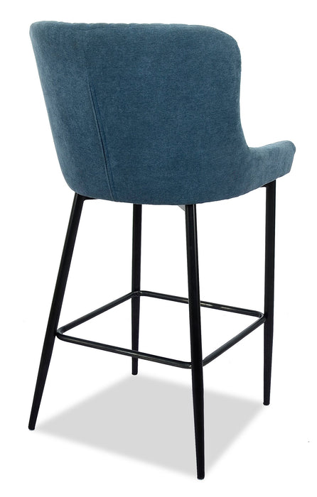 Demi Counter-Height Stool with Velvet-Like Fabric, Metal - Navy