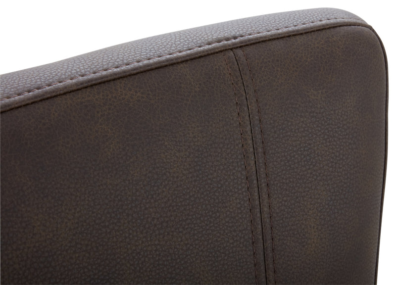 Quinn Counter-Height Stool with Vegan Leather Fabric - Brown
