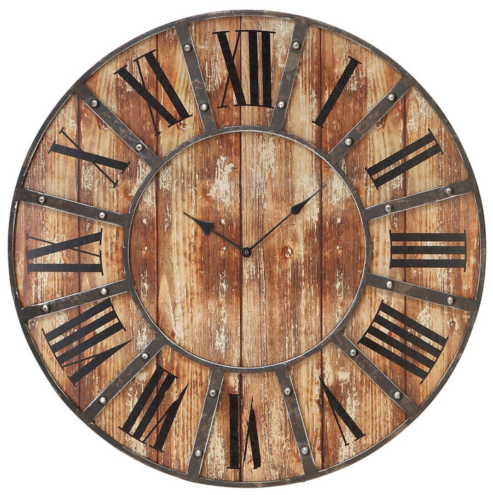 Metal and Wood Clock – 24\" x 24\"