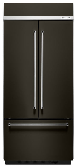 KitchenAid 36\" 20.8 Cu. Ft. French-Door Bottom-Mount Refrigerator - Black-on-Stainless - KBFN506EBS