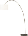 78\" Brushed Steel Arc Floor Lamp with Linen Shade