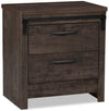Grayson Bedside 2-Drawer Nightstand, 23.8\"W x 24.8\"H, Made in Canada, Rustic - Dark Grey