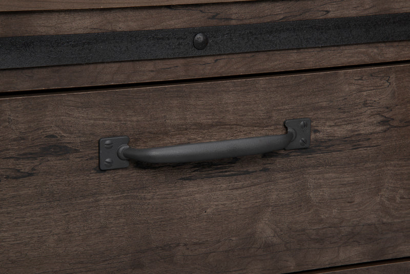 Grayson Bedside 2-Drawer Nightstand, 23.8\"W x 24.8\"H, Made in Canada, Rustic - Dark Grey