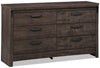 Grayson Bedroom 6-Drawer Dresser, 56.6\"W x 32.3\"H, Made in Canada, Rustic - Dark Grey