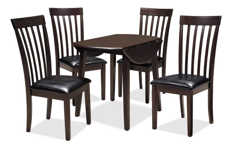 Hammis 3pc DropLeaf Dining Set with Table & 2 Chairs, 36"W Round
