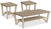 Arika 47.5\" Modern 3-Pack Coffee + 2 End Tables with Shelf - Ivory