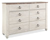 Willowton Bedroom 6-Drawer Dresser, 60.9\"W x 40.6\"H - Whitewash