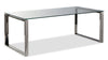 Metro 47\" Modern Glass Top Coffee Table - Silver with Metal Legs