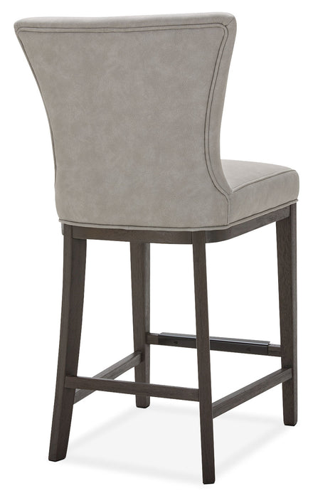 Quinn Counter-Height Stool with Vegan Leather Fabric - Taupe