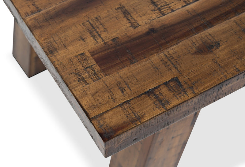 Galeveston 50\" Rustic Coffee Table with Casters - Brown Woodgrain Wood