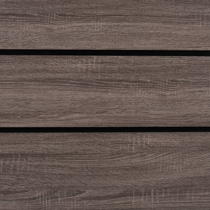 Kate Panel Bed with Headboard & Frame, Grey/Brown - Queen Size