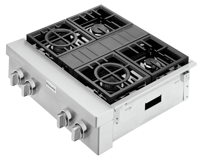 KitchenAid 30\" 4-Element Gas Cooktop - Stainless Steel - KCGC500JSS