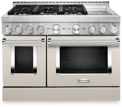 KitchenAid 48" Smart Commercial-Style Dual Fuel Range with Griddle - KFDC558JMH