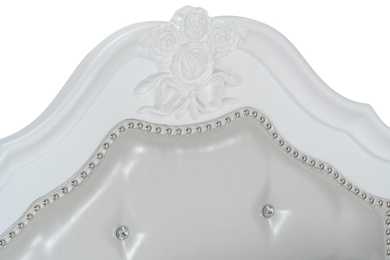 Livy 5pc Bedroom Set with Panel Bed, Dresser & Mirror for Kids, White - Twin Size