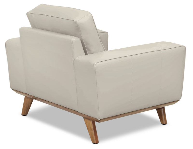 Kai Genuine Leather Chair – Silver